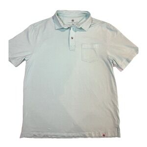 Southern Proper Men's Polo Shirt Size Large Green Stripe Short Sleeve Pocket